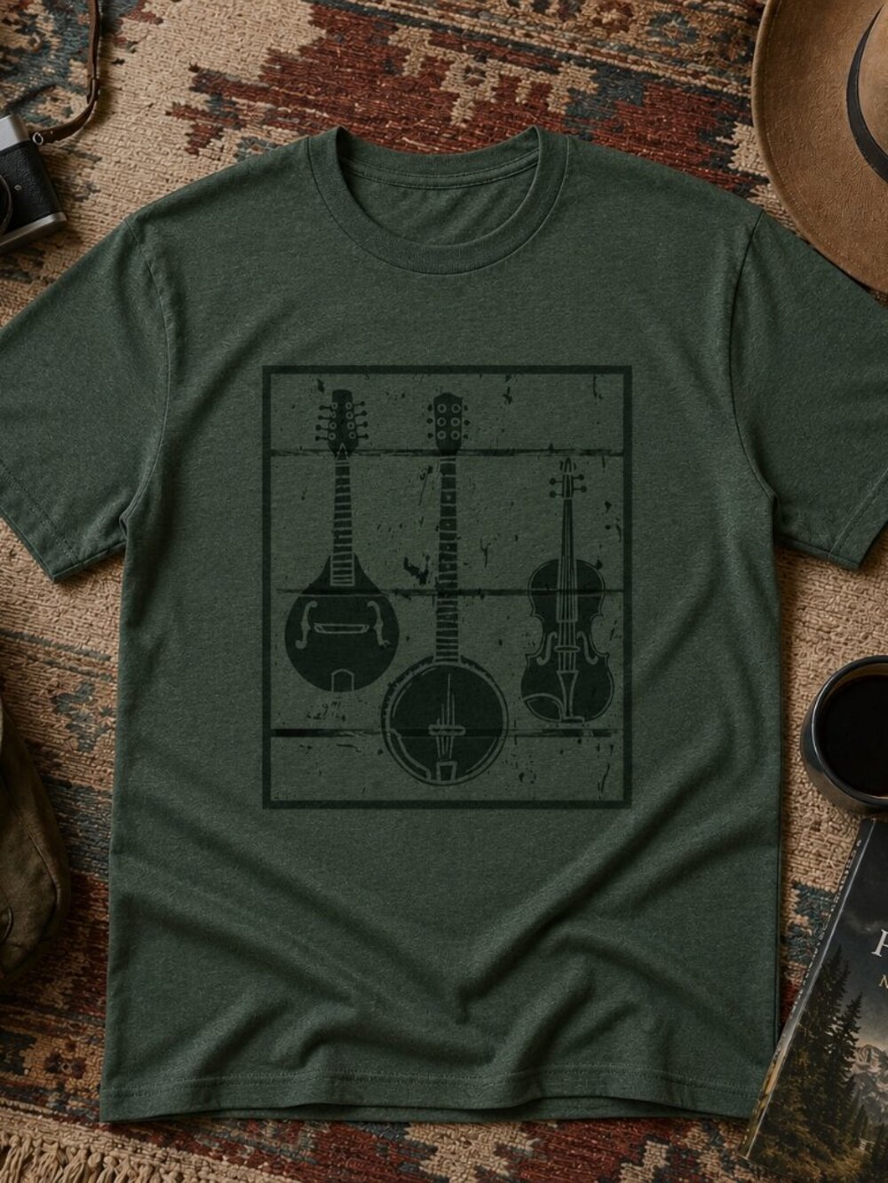 Bluegrass T-Shirt – Men's Banjo, Mandolin & Fiddle Graphic Tee
